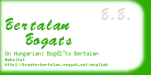 bertalan bogats business card